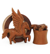 Pegasus Carved Saba Wood Tunnels