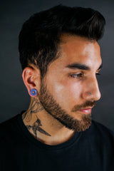 Periwinkle Glass Double Flare Tunnel Plugs