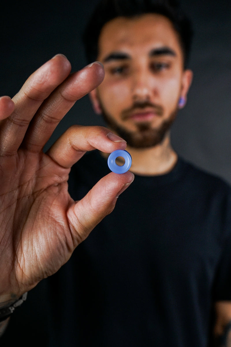 Periwinkle Glass Double Flare Tunnel Plugs