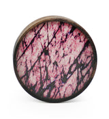 Areng Wood Plugs with Faux Pink Labradorite Inlay