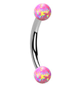 16G Pink Opalite Internally Threaded Curved Barbell
