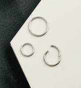 Platinum PVD Titanium Hinged Segment Hoop Ring