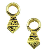 Pointed Totem Brass Hinged Ear Weights