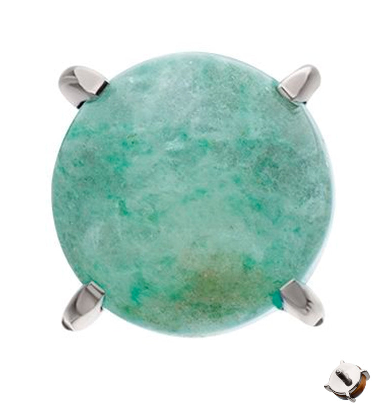 Prong Aventurine Stone Titanium Internally Threaded Top