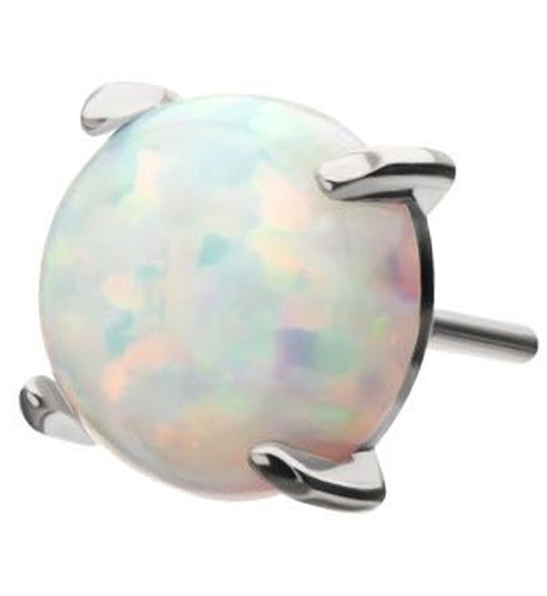 Prong White Opalite Titanium Threadless Top