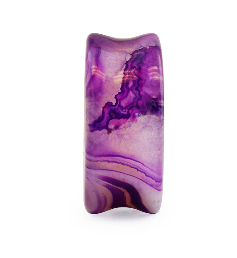 Purple Line Agate Stone Plugs