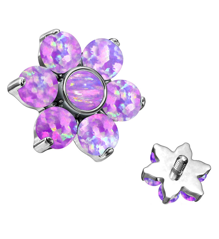 Purple Opalite Floret Titanium Internally Threaded Top