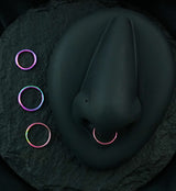 Rainbow PVD Hinged Steel Segment Hoop Ring