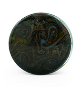 Rainbow Paint Swirl Glass Double Flare Plugs