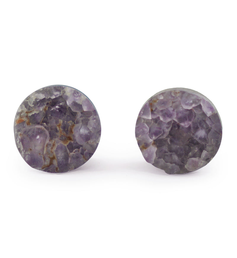 Raw Amethyst Plugs 0G (8mm) Version 7