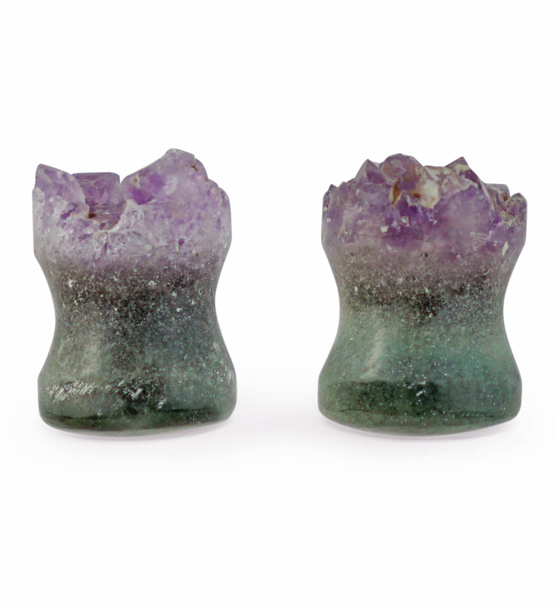 Raw Amethyst Plugs 0G (8mm) Version 8