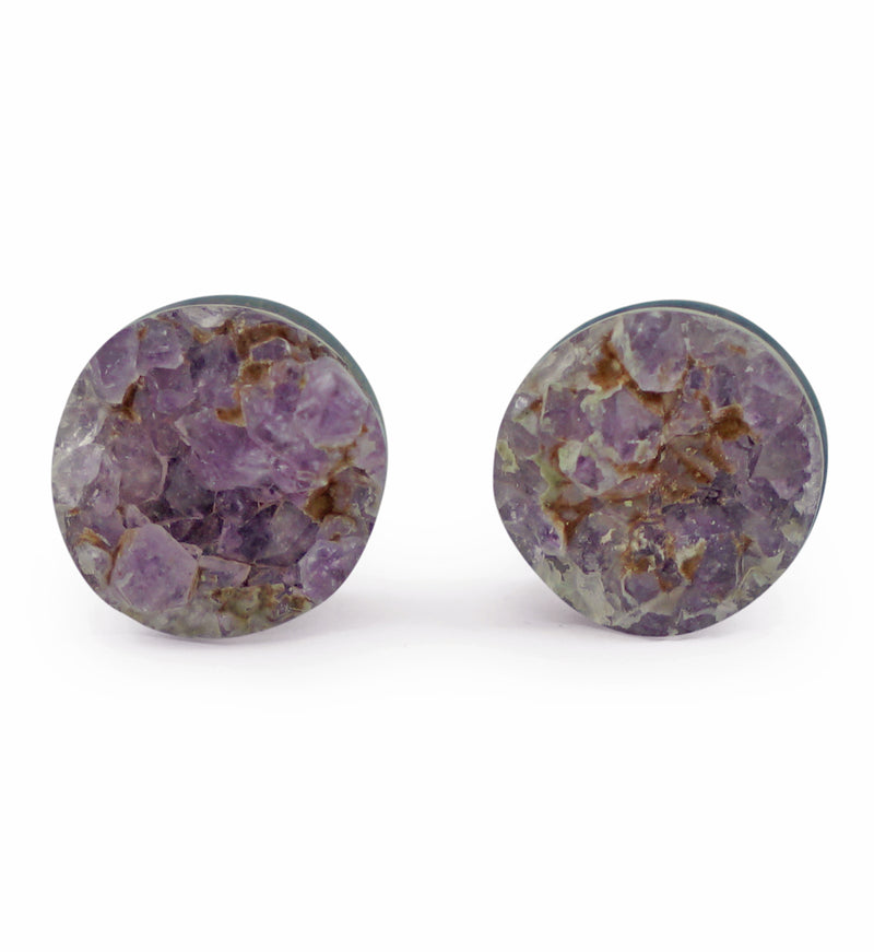 Raw Amethyst Plugs 0G (8mm) Version 9