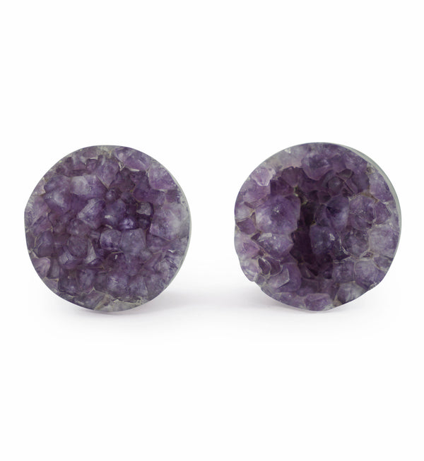 Raw Amethyst Plugs 1 Inch (25mm) Version 10