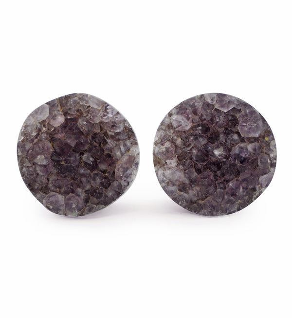 Raw Amethyst Plugs 1 Inch (25mm) Version 4