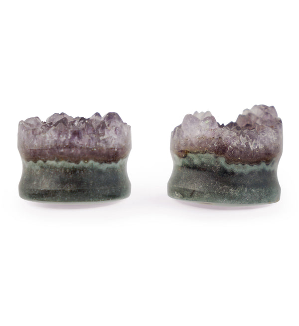 Raw Amethyst Plugs 1 Inch (25mm) Version 4