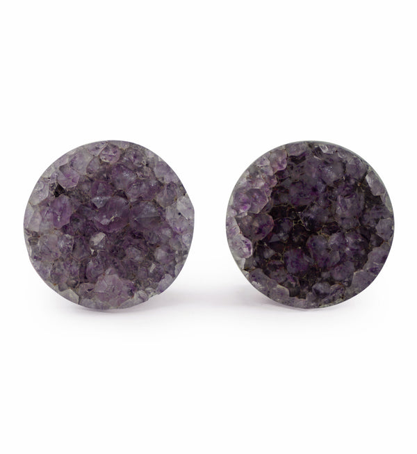 Raw Amethyst Plugs 1 Inch (25mm) Version 6