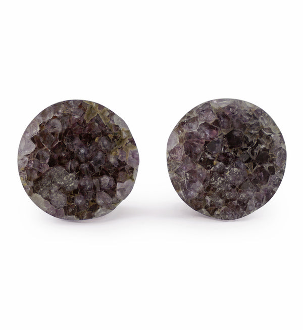 Raw Amethyst Plugs 1 Inch (25mm) Version 9