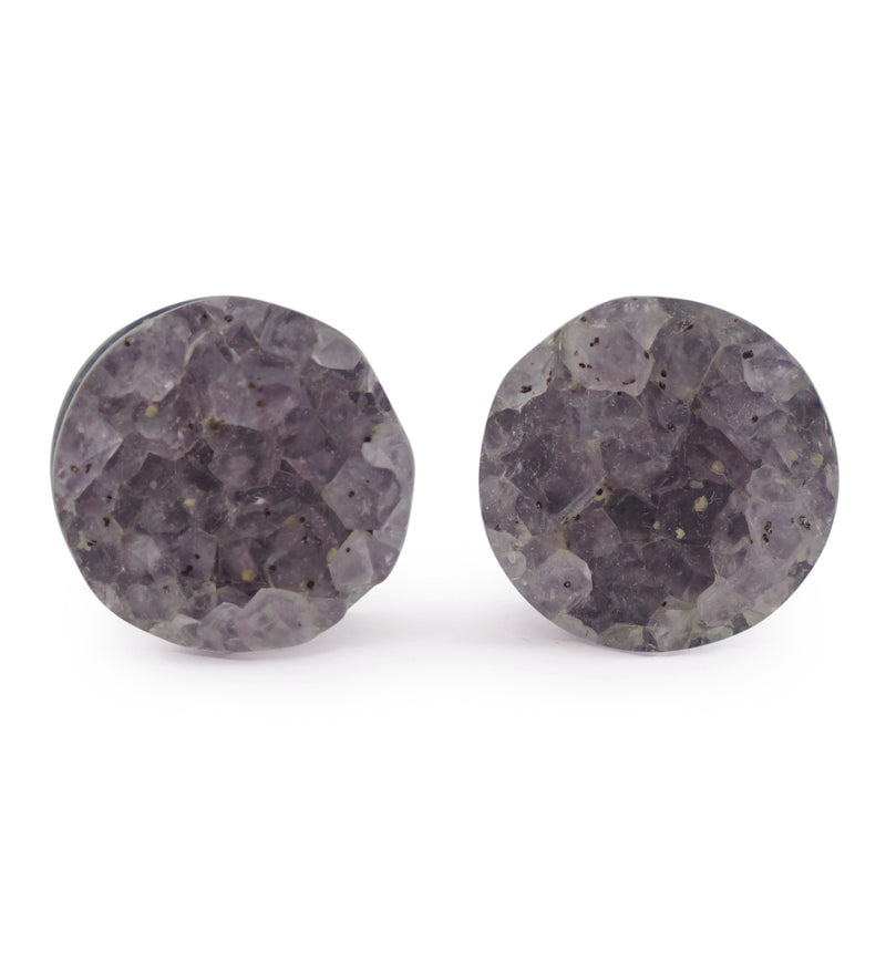 Raw Amethyst Plugs 1/2" (12mm) Version 3