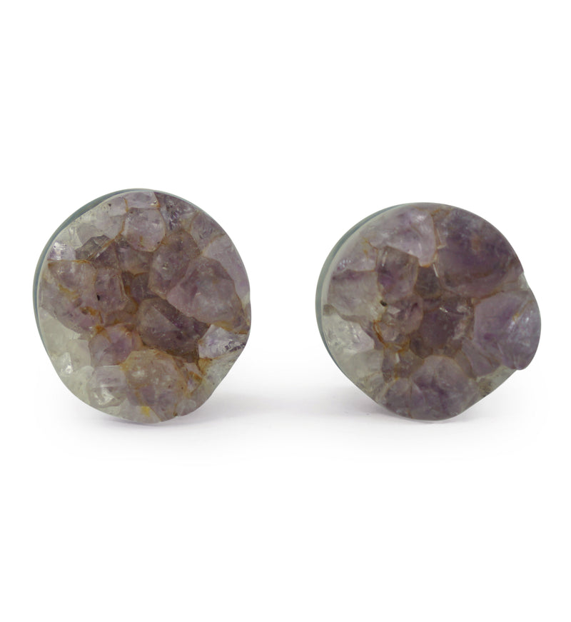 Raw Amethyst Plugs 1/2" (12mm) Version 4