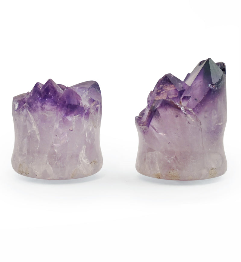 Raw Amethyst Plugs 3/4" (19mm) Version 3