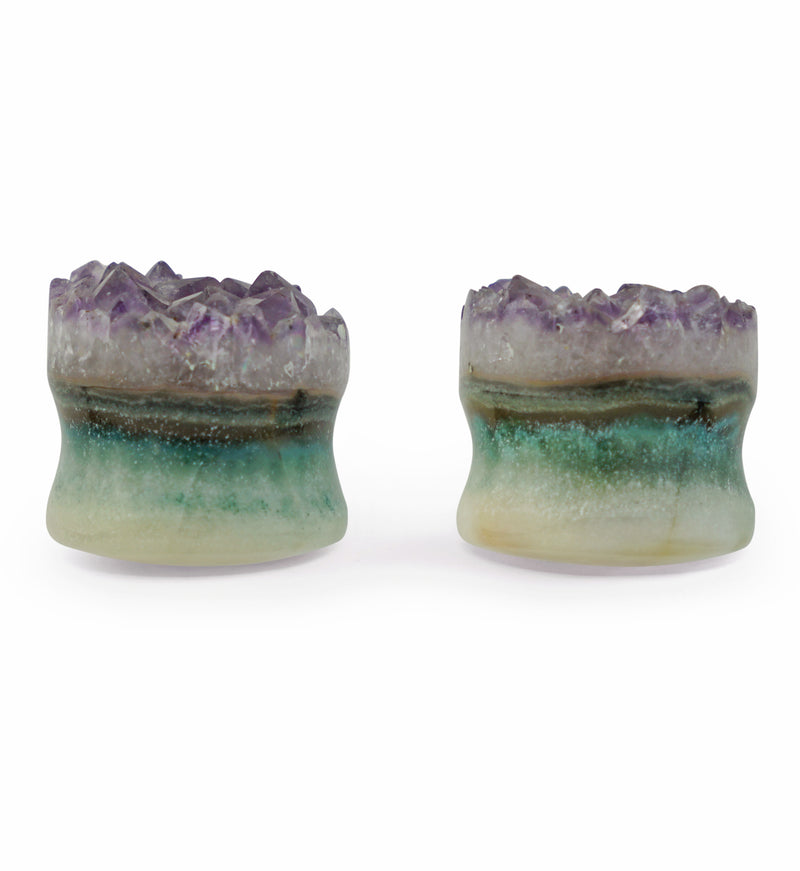 Raw Amethyst Plugs 3/4" (19mm) Version 8