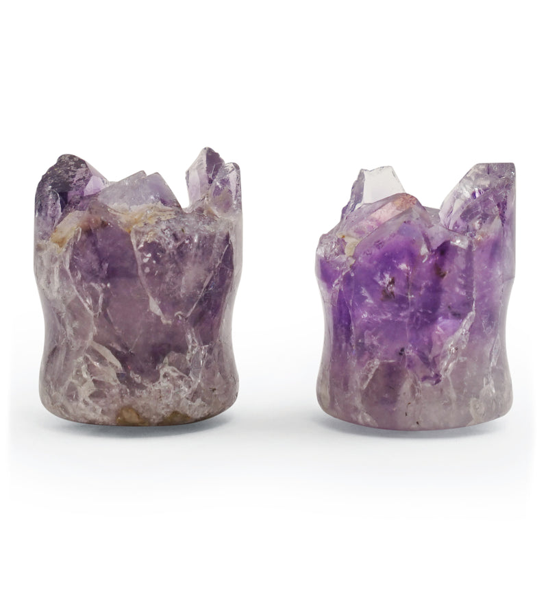 Raw Amethyst Plugs 5/8" (16mm) Version 3