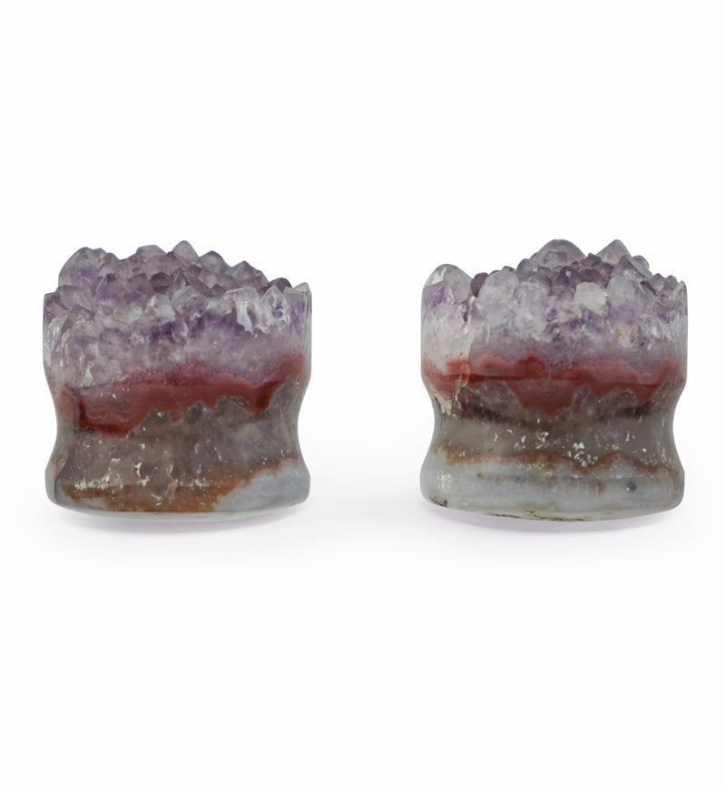 Raw Amethyst Plugs 7/8" (22mm) Version 7