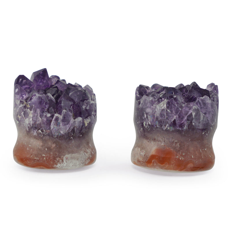 Raw Amethyst Plugs 7-8" (22mm) Version 8