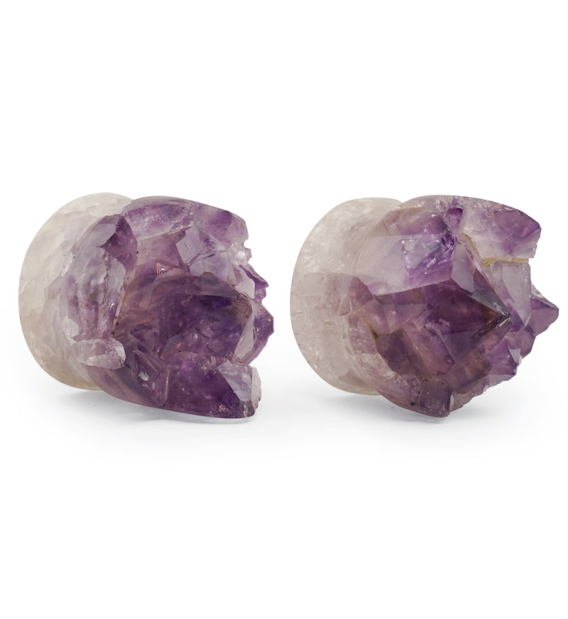 Raw Amethyst Plugs 7/8" (22mm) Version 12