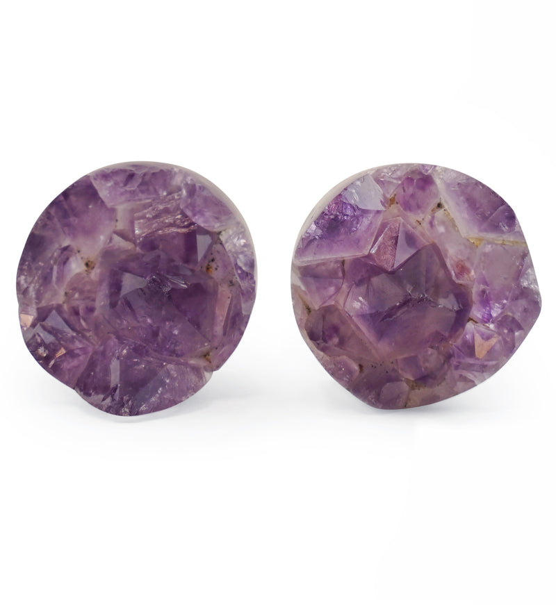 Raw Amethyst Plugs 7/8" (22mm) Version 12