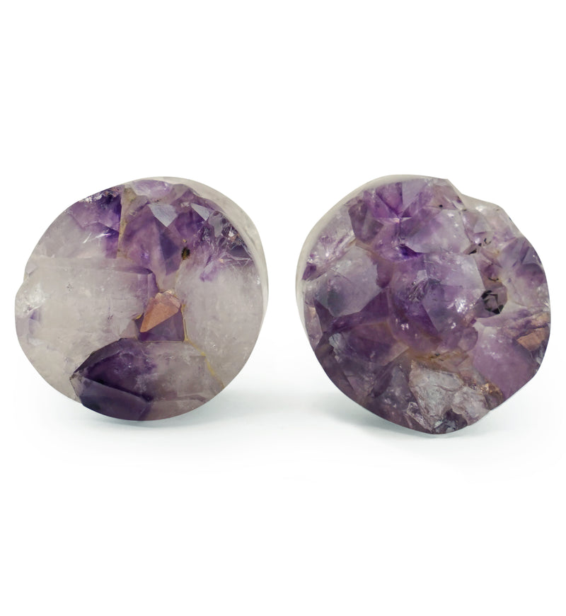 Raw Amethyst Plugs 7/8" (22mm) Version 1