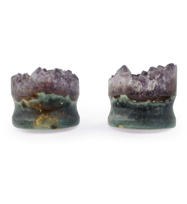 Raw Amethyst Plugs 7/8" (22mm) Version 10