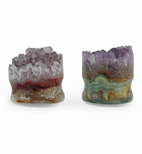 Raw Amethyst Plugs 7/8" (22mm) Version 13