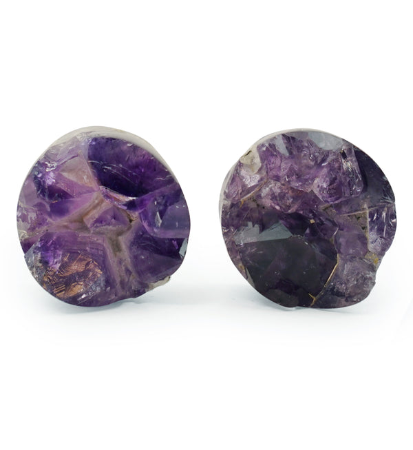 Raw Amethyst Plugs 7/8" (22mm) Version 2