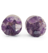 Raw Amethyst Plugs 7/8" (22mm) Version 4