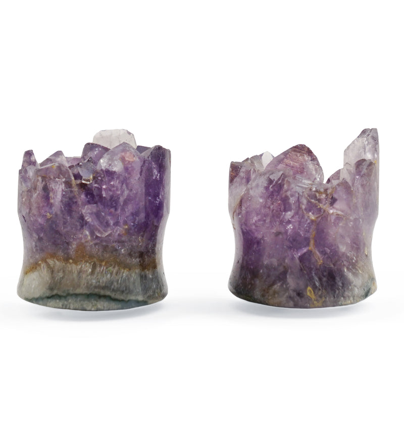 Raw Amethyst Plugs 7/8" (22mm) Version 5