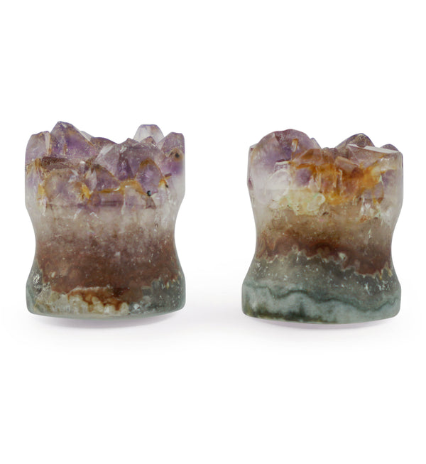 Raw Amethyst Plugs 9/16" (14mm) Version 9