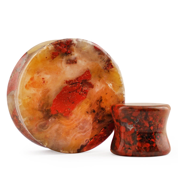 Red Brecciated Jasper Stone Plugs