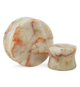 Red Net Jasper Stone Double Flare Plugs