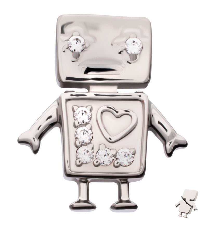 Robot Clear CZ Titanium Threadless Top