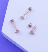 Rose Gold PVD Ball Heart End Internally Threaded Titanium Labret