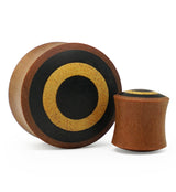 Saba Wood Plugs with Target Arang Wood Inlay