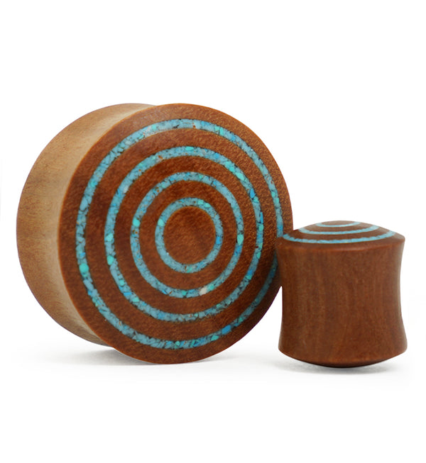 Target Turquoise Howlite Stone Inlay Saba Wooden Plugs