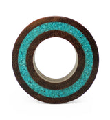 Saba Wood Tunnels with Turquoise Rim