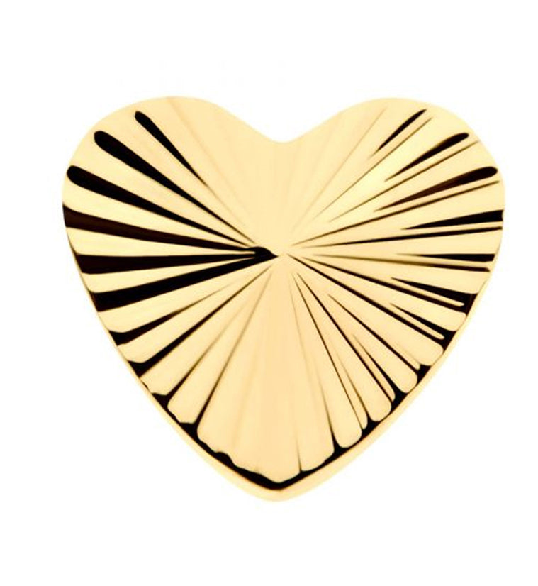 24kt Gold PVD Score Heart Titanium Threadless Top