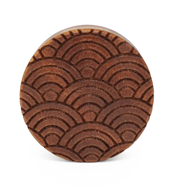 Seigaiha Engraved Saba Wood Plugs