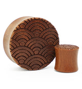 Seigaiha Engraved Saba Wood Plugs