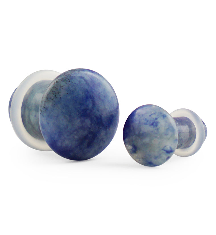 Blue Aventurine Stone Plugs - Single Flare