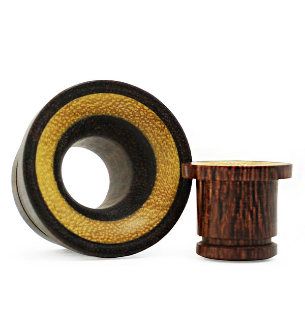 Single Flare Dark Tamarind Wood Tunnels with Jackfruit Inlay