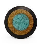 Single Flare Dark Tamarind Wood Plugs with Jackfruit & Turquoise Inlay